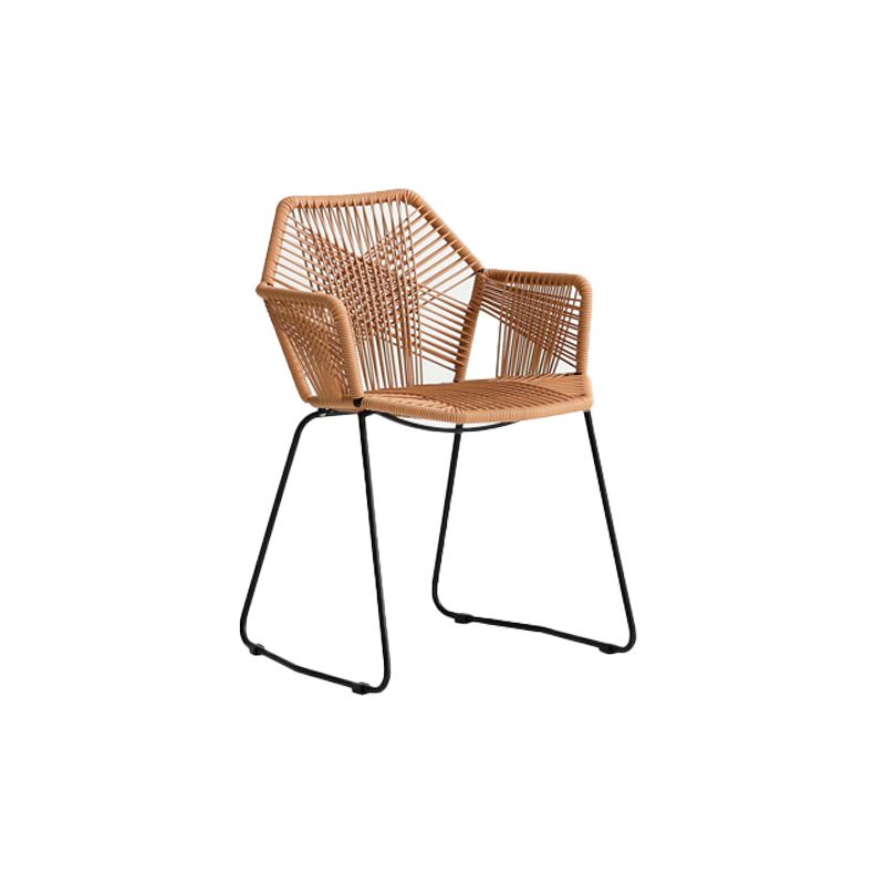 Modern Style Wicker Low Back Armed Bar Stool with Metal Legs Clearhalo 'Bar Furniture' 'Bar Stools' 'bar_stools' 'furn' 'furn_bar_stools' 'Furniture' 'Kitchen & Dining Furniture' 1200x1200_7923750a-e4ba-41b9-8037-5025cce6b0b0