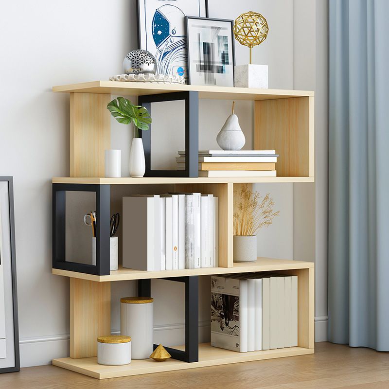 Wood Standard Bookcase Contemporary Style Open Back Bookshelf for Home Office Clearhalo 'Bookcases' 'Furniture' 'furniture_bookcases' 'Office Furniture' 1200x1200_7925ab9e-d59b-455c-81f5-a300e4050664