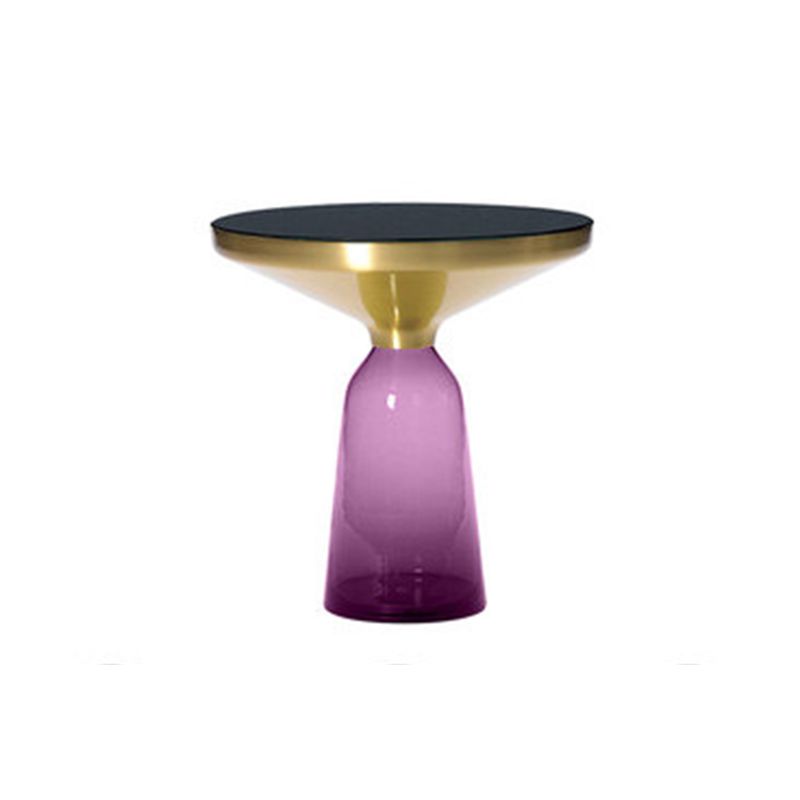 Pedestal 1 Single Coffee Table Metal and Glass Statement Cocktail Table Clearhalo 'Coffee & Accent Tables' 'Coffee Tables' 'coffee_tables' 'furn' 'furn_coffee_tables' 'Furniture' 'furniture_coffee_tables' 'Living Room Furniture' 1200x1200_792781c0-909f-42ef-a921-a53c76406e29