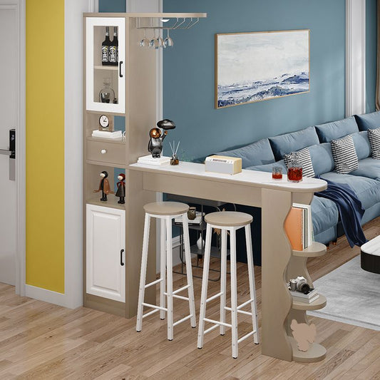 Mesa de comedor de barra de madera de estilo moderno mesa de bar rectangular para cocina