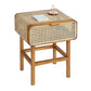 Tavolo da notte rattan moderno comodino minimalista con gambe