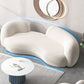 Beige Recessed Arm Curved Sofa Wool Contemporary Sofa for Apartment