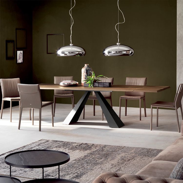 Solid Wood Top Dining Table Black Pedestal Base Dining Table Clearhalo ' dining_table' 'Dining Tables & Seating' 'Dining Tables' 'furn' 'furn_dining_table' 'Furniture' 'furniture_dining_table' 'Kitchen & Dining Furniture' 'kitchen&dining_furn' 'kitchen' 'kitchen_dining_table' 1200x1200_7929e895-e0d3-4f52-af91-62cd203b018f
