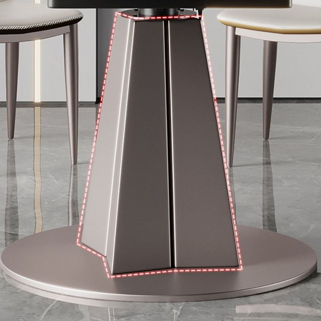 Luxury Sintered Stone Top Table Extendable Round Table with Pedestal Base