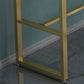 Rectangular Marble Top Bar Table Modern Bistro Table with Trestle Base in Gold