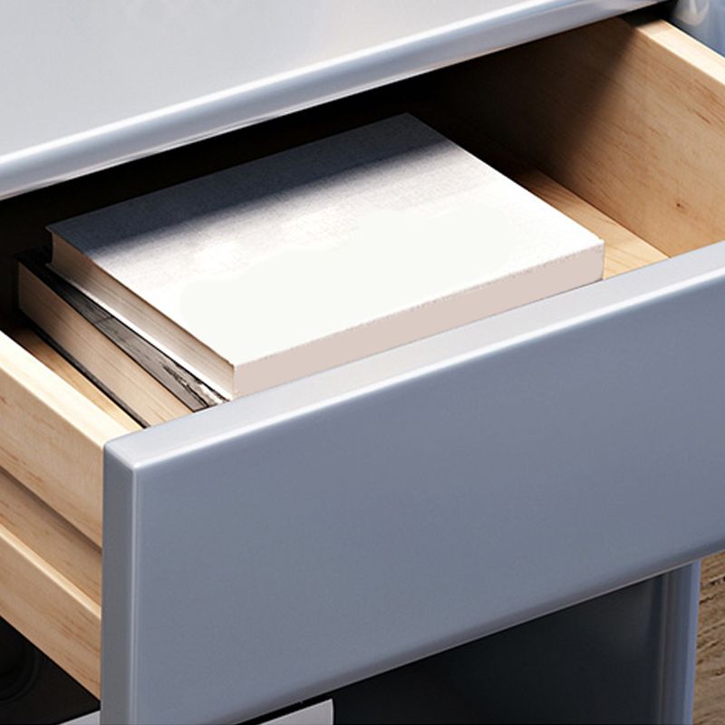 Gabinete de cama de madera sólida Cama de almacenamiento abierta con cajón con cajón