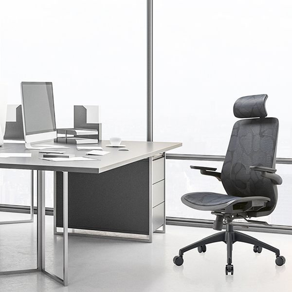 Adjustable High Back Office Chair Lumbar Support Contemporary Chair Clearhalo 'furn' 'furn_office_chair' 'Furniture' 'Office Chairs' 'Office Furniture' 'office_chair' 1200x1200_792bec25-e4d9-4e68-951e-7d5e38fb7a9d