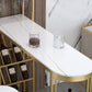 Glam Style Gold Iron Bar Table 41.3"H Faux Marble White Top Specialty Bistro Table Clearhalo 'Bar Furniture' 'Bar Tables' 'bar_tables' 'furn' 'furn_bar_tables' 'Furniture' 'furniture_bar_tables' 'Kitchen & Dining Furniture' 'kitchen&dining_furn' 'kitchen' 1200x1200_792ccefd-dca0-4a02-af41-b8208e0755b1
