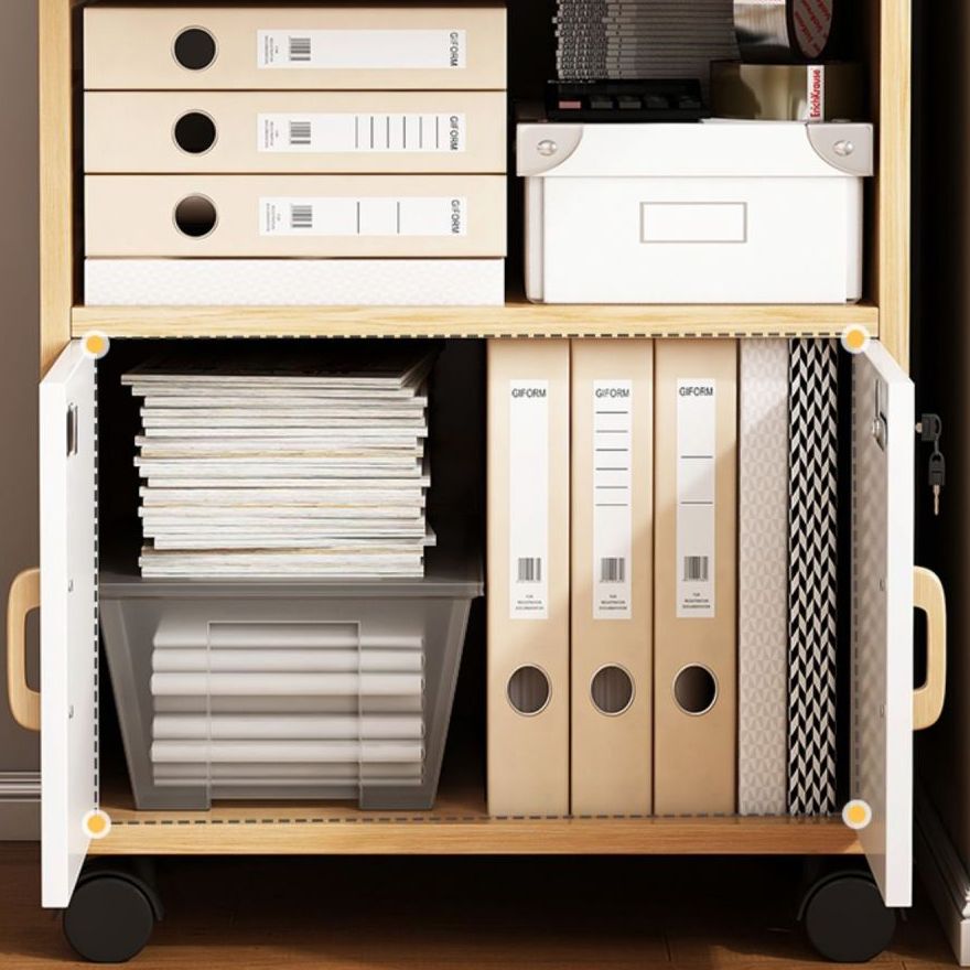 Engineered houten boekenkast met deuren verticale boekenplank voor kantoor