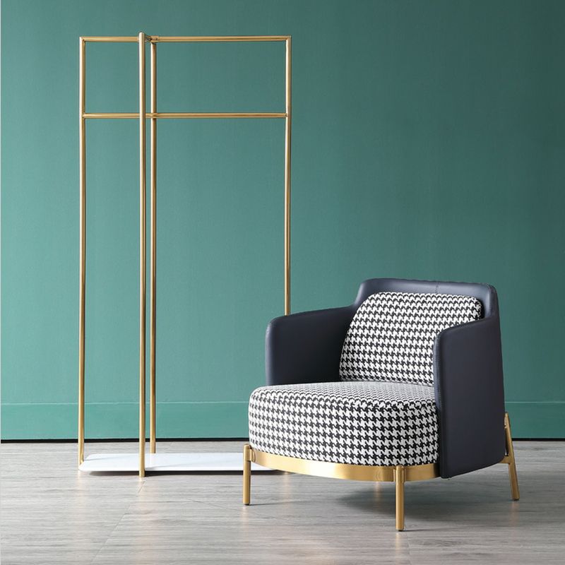 Zeitgenössisches Kunstleder und Leinensofa abgenähter Arm Standard -Sofa