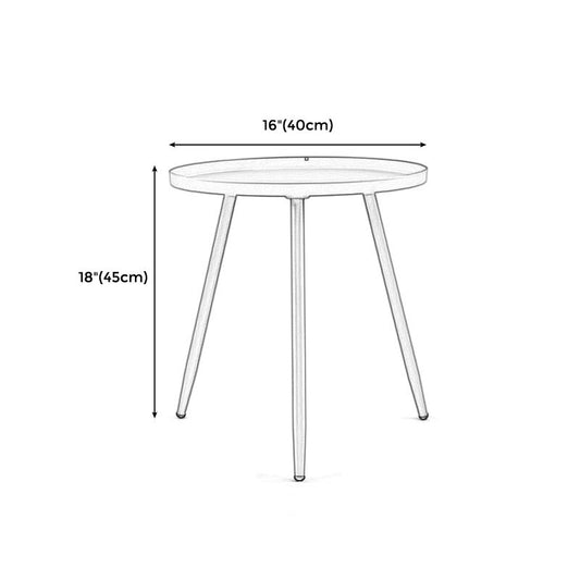 Contemporary 3 Legs Coffee Table Metal Tray Top Cocktail Table