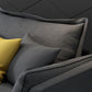 Faux Leather Pillow Top-arm Sectionals with Pillowed Back Cushions