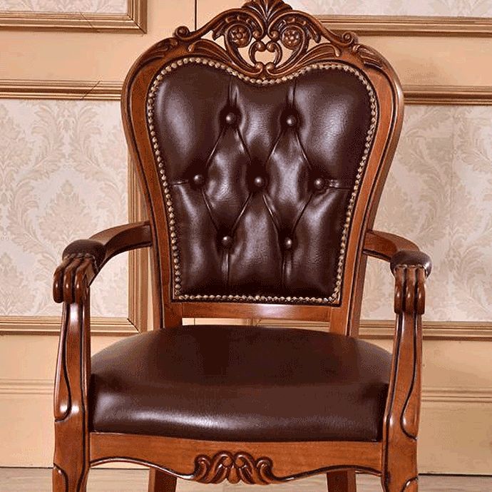 Leather High Back Dining Side Chair Kitchen Side Chair with Solid Wood Legs Clearhalo ' kitchen&dining_furn' 'Dining Chairs' 'Dining Tables & Seating' 'dining_chair' 'furn' 'furn_dining_chair' 'Furniture' 'furniture_dining_chair' 'Kitchen & Dining Furniture' 'kitchen' 1200x1200_792f4e29-3b51-4845-82d5-383aed7b907a
