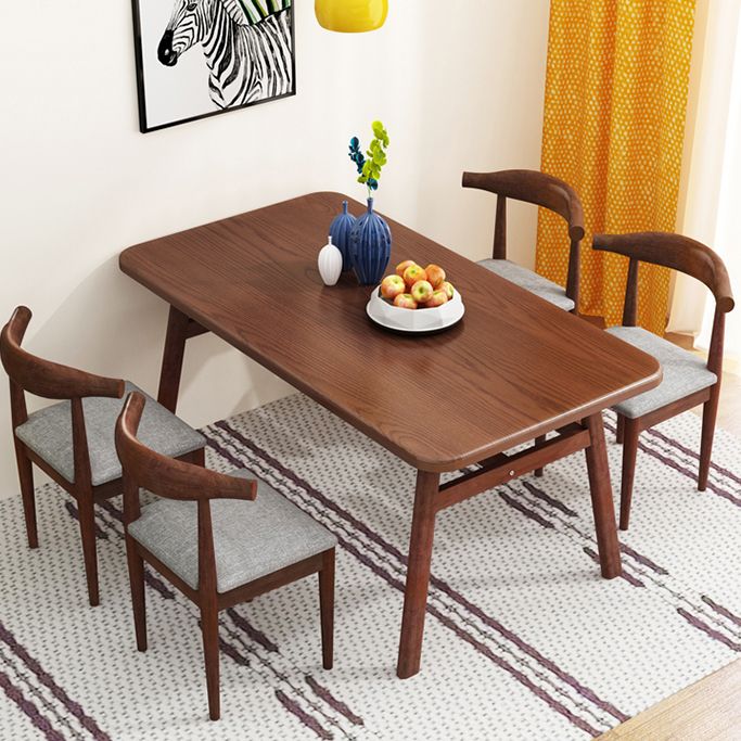 Contemporary Style Home Dining Table Rectangle Shape Dining Table with 4 Legs Base Clearhalo ' dining_table' 'Dining Tables & Seating' 'Dining Tables' 'furn' 'furn_dining_table' 'Furniture' 'furniture_dining_table' 'Kitchen & Dining Furniture' 'kitchen&dining_furn' 'kitchen' 'kitchen_dining_table' 1200x1200_792fa6ea-a33e-4c63-a8d5-47130a2e5c7f