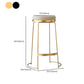 Tabouret de comptoir rond en similicuir moderne, sans dossier, avec repose-pieds