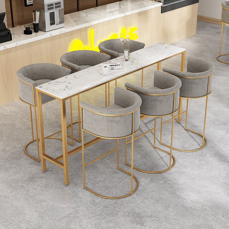 Nordic Design Upholstered Bar Stools for Home Use Luxury Low Back Round Stools Clearhalo 'Bar Furniture' 'Bar Stools' 'bar_stools' 'furn' 'furn_bar_stools' 'Furniture' 'furniture_bar_stools' 'Kitchen & Dining Furniture' 1200x1200_7935687e-0ac2-48e3-91c3-c51f65568ab7