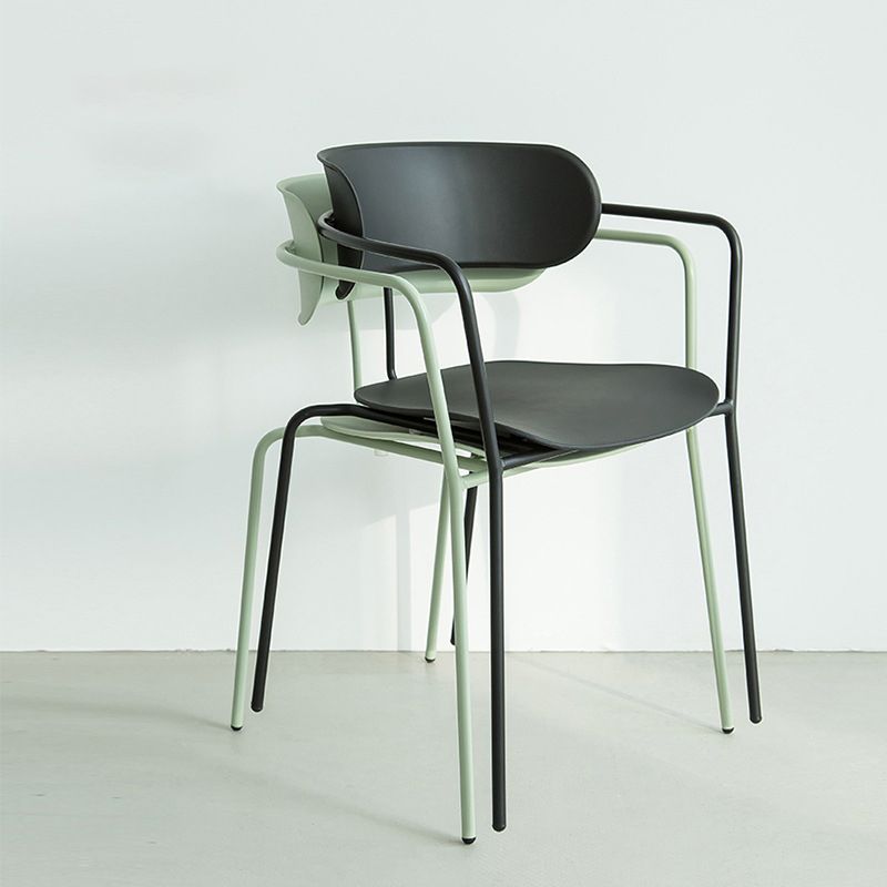 Industrial Opening Back Dining Arm Chair Kitchen Mental Dining Arm Chair Clearhalo ' kitchen&dining_furn' 'Dining Chairs' 'Dining Tables & Seating' 'dining_chair' 'furn' 'furn_dining_chair' 'Furniture' 'furniture_dining_chair' 'Kitchen & Dining Furniture' 'kitchen' 1200x1200_7936741a-a9a1-427d-8601-4bbfaaaa2c72