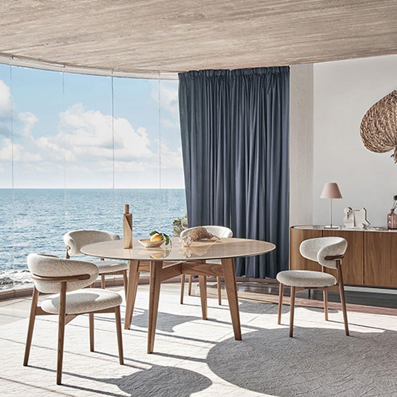 Silla de comedor contemporánea de madera sólida contemporánea para la parte posterior