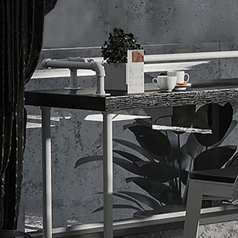 Industrial Rectangle Wood Bar Table 42-inch Height Water Pipe Pedestal Bistro Table Clearhalo 'Bar Furniture' 'Bar Tables' 'bar_tables' 'furn' 'furn_bar_tables' 'Furniture' 'Kitchen & Dining Furniture' 1200x1200_7936a589-49a3-402b-bf06-dde318fad351