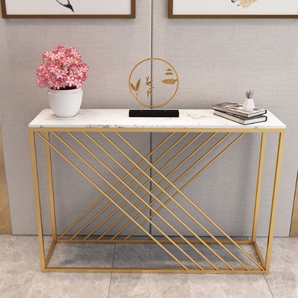 Mesa de consola de mármol de 12 "W Table de acento resistente al rectángulo