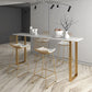 Glam Marble Bar Wine Table with Rectangle Table Top Sled Table - 41.3" H, Only Table Clearhalo 'Bar Furniture' 'Bar Tables' 'bar_tables' 'furn' 'furn_bar_tables' 'Furniture' 'furniture_bar_tables' 'Kitchen & Dining Furniture' 1200x1200_79383aaf-c0f2-470b-b16c-91fda1389e19