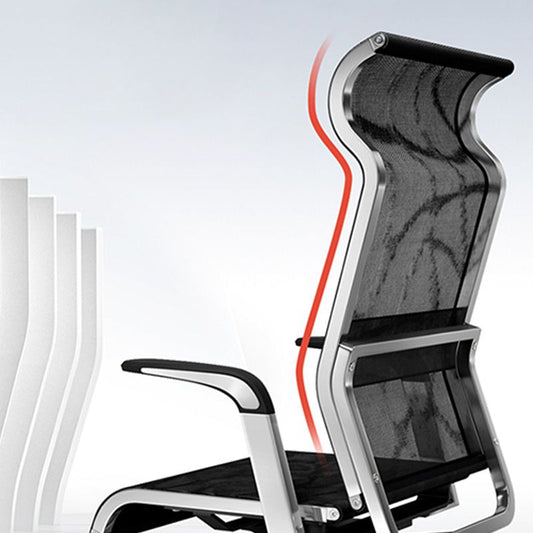 Silla giratoria moderna altura de asiento ajustable altura de la oficina de armas fijas