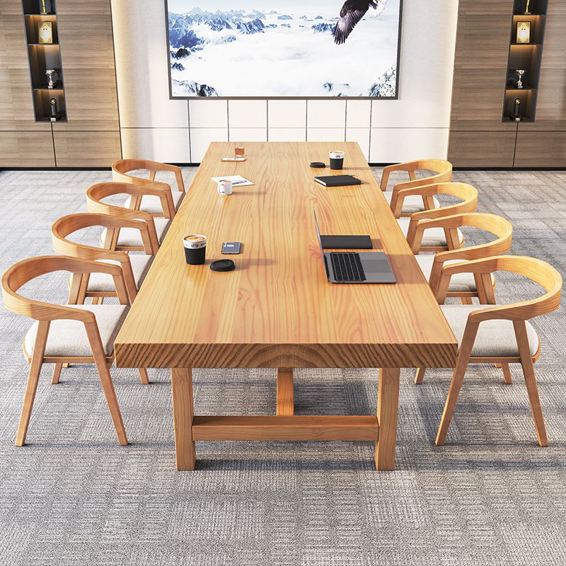 Bureau de bureau rectangulaire contemporain Bureau exécutif naturel pour le bureau