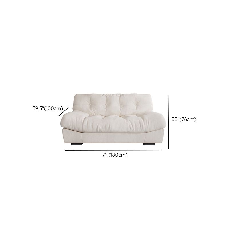 Contemporary White Sofa Faux Leather Armless Sofa with Loose Back Clearhalo 'furn' 'furn_sofas' 'Furniture' 'Living Room Furniture' 'Sofa' 'sofas' 1200x1200_793a85e7-c0a7-4b14-b4ec-b46148c8be0a
