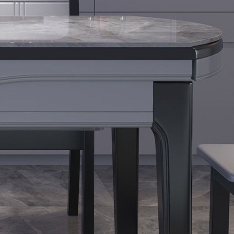 Moderne eettafel met 4 poten, uitschuifbare eettafel voor de keuken