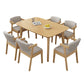 Contemporary Rectangle Shape Solid Wood Dining Set Khaki Standard Dining Set for Kitchen Clearhalo 'Dining Room Sets' 'Dining Tables & Seating' 'dining_room_set' 'furn' 'furn_dining_room_set' 'Furniture' 'furniture_dining_room_set' 'Kitchen & Dining Furniture' 'kitchen&dining_furn' 'kitchen' 1200x1200_793e7987-2622-43d4-bc13-ef0ea96cf1ec