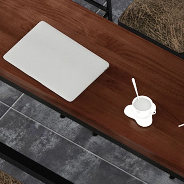 Tavolo da pranzo in legno in legno di pino tavolo da bar rettangolo industriale con base di cavalletto per caffè