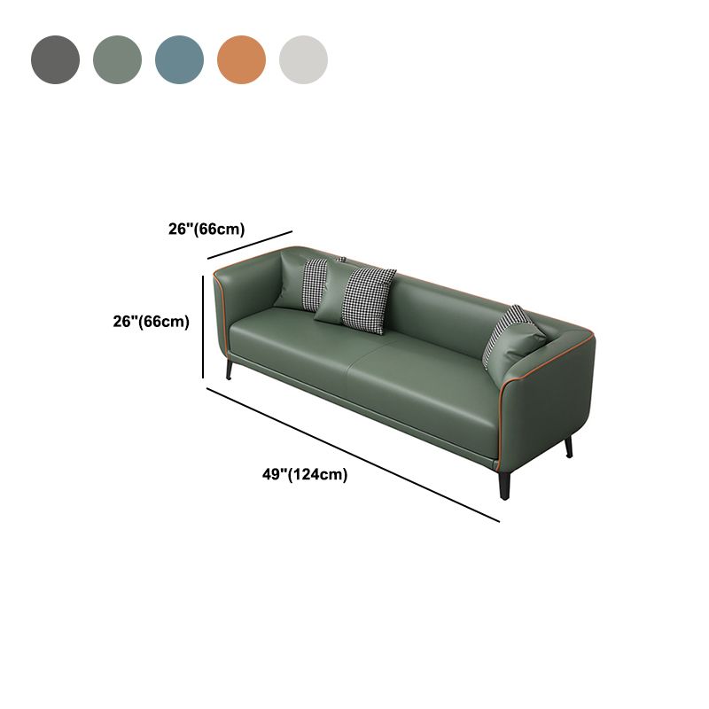 Tuxedo Arm Standard Sofa 25,98 "H Moderne stijl Single Cushion Faux lederen bank