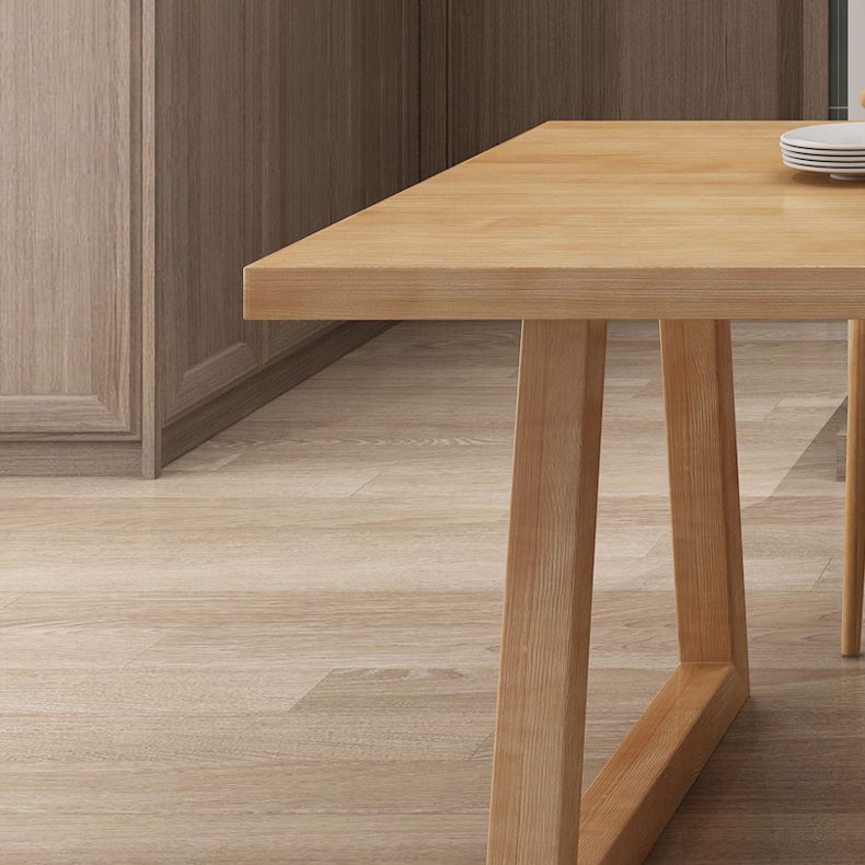 Modern Kitchen Solid Wood Dining Table Rectangle Shape Dining Table with Double Pedestal Clearhalo ' dining_table' 'Dining Tables & Seating' 'Dining Tables' 'Furniture' 'furniture_dining_table' 'Kitchen & Dining Furniture' 'kitchen&dining_furn' 'kitchen' 'kitchen_dining_table' 1200x1200_7941b474-2e9b-465b-8dcf-00620128657a