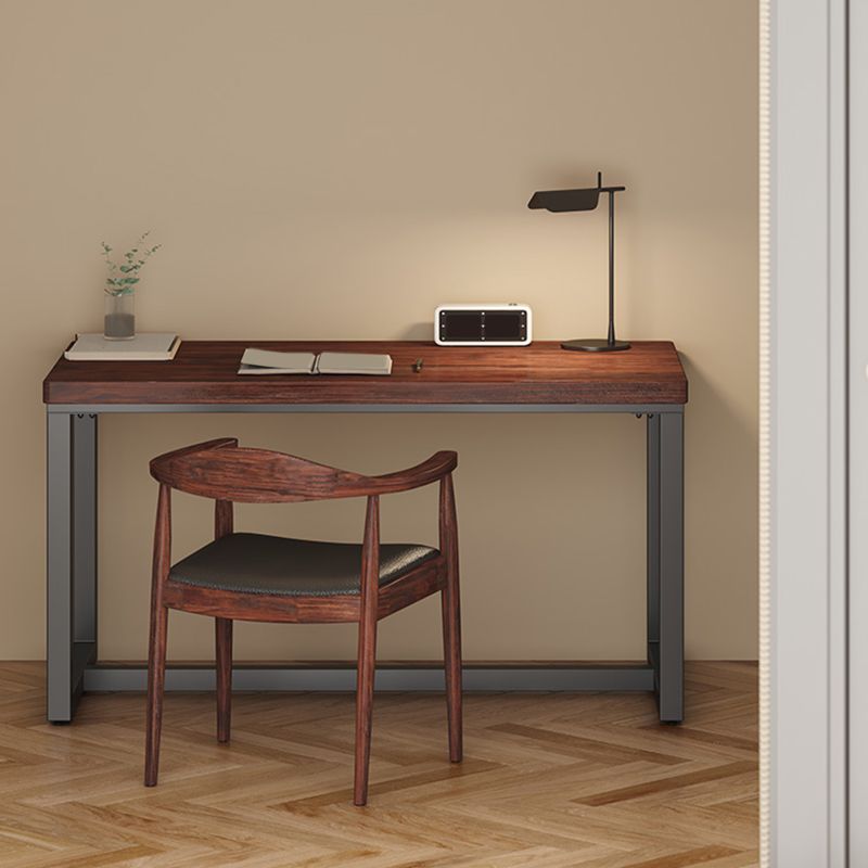 Industrial Rectangular Home Office Desk Solid Wood Writing Desk with Metal Legs Clearhalo 'furn' 'furn_office_desk' 'Furniture' 'Office Desks' 'Office Furniture' 'office_desk' 1200x1200_7943a3bf-a07e-4d53-a4ce-f86f02e5c19b