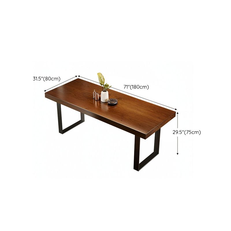 Industrial Double Pedestal Dining Table Rectangle Pine Solid Wood Dining Table