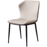 現代のアームレスダイニングチェアフェイクレザーウィングバックサイドチェア