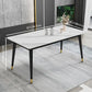 Contemporary Fixed Faux Marble Dining Room Table with 4 Black Metallic Legs Kitchen Dining Set Clearhalo 'Dining Room Sets' 'Dining Tables & Seating' 'dining_room_set' 'furn' 'furn_dining_room_set' 'Furniture' 'furniture_dining_room_set' 'Kitchen & Dining Furniture' 'kitchen&dining_furn' 'kitchen' 1200x1200_794c38fd-5deb-455f-8cb9-49f4cd7397fe