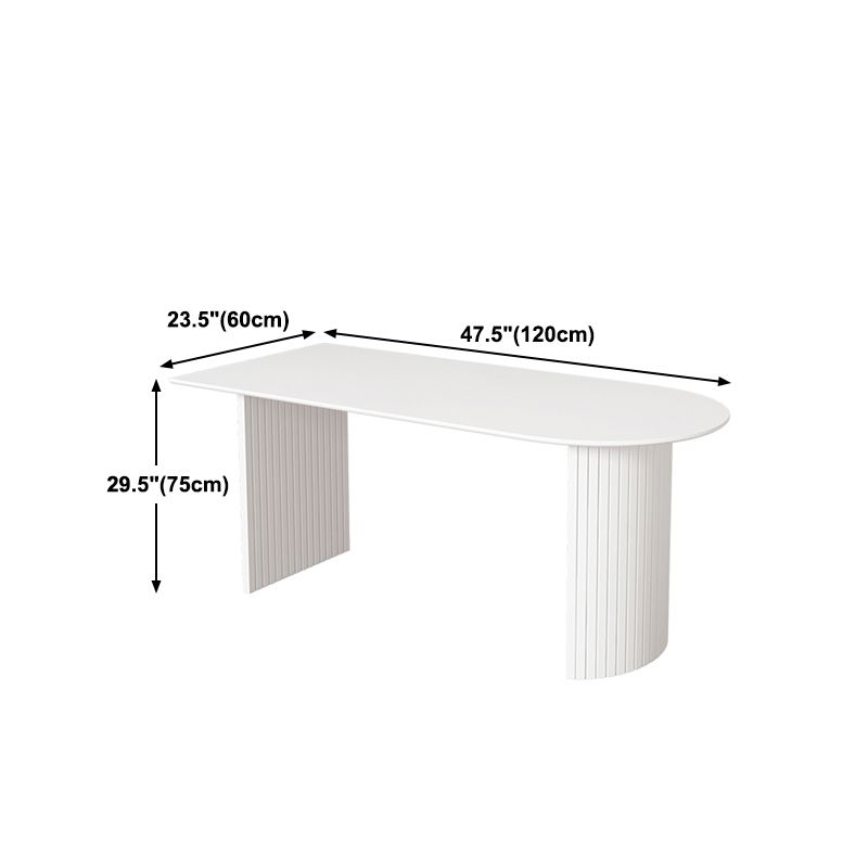 Irregular Shape Dining Table in White Modern Island Table with Double Pedestal Clearhalo 'Dining Tables & Seating' 'Dining Tables' 'dining_table' 'furn' 'furn_dining_table' 'Furniture' 'furniture_dining_table' 'Kitchen & Dining Furniture' 1200x1200_794d6b6d-3a5f-4343-98c1-6e6a14fbd620