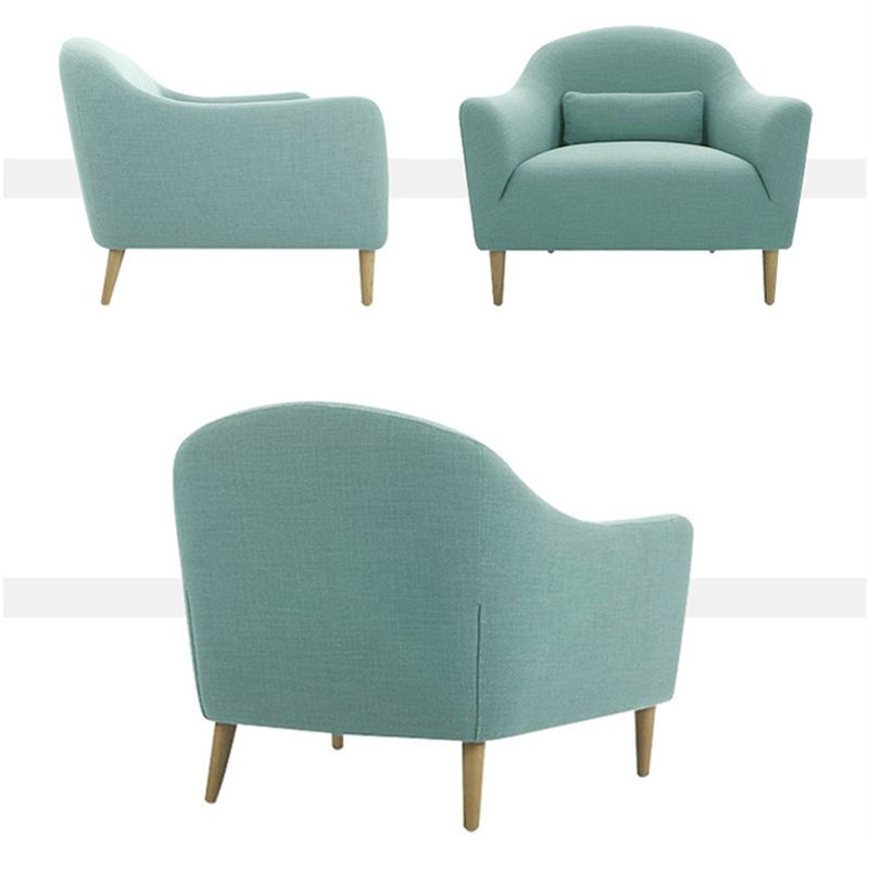 Contemporary Cotton Arm Sofa Sloped Arm Curved Loveseat for Living Room