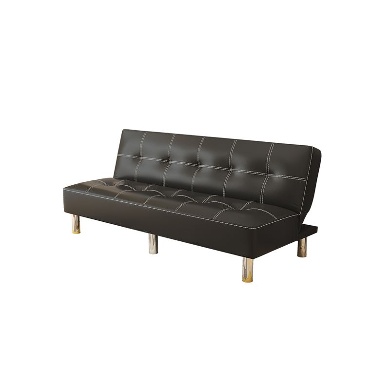 Faux Leather and Linen Sofa Contemporary Biscuit Back Sofa Bed Clearhalo 'furn' 'furn_sofas' 'Furniture' 'furniture_sofas' 'Living Room Furniture' 'Sofa' 'sofas' 1200x1200_794f26eb-c028-4f6b-92a6-2da6cd842049