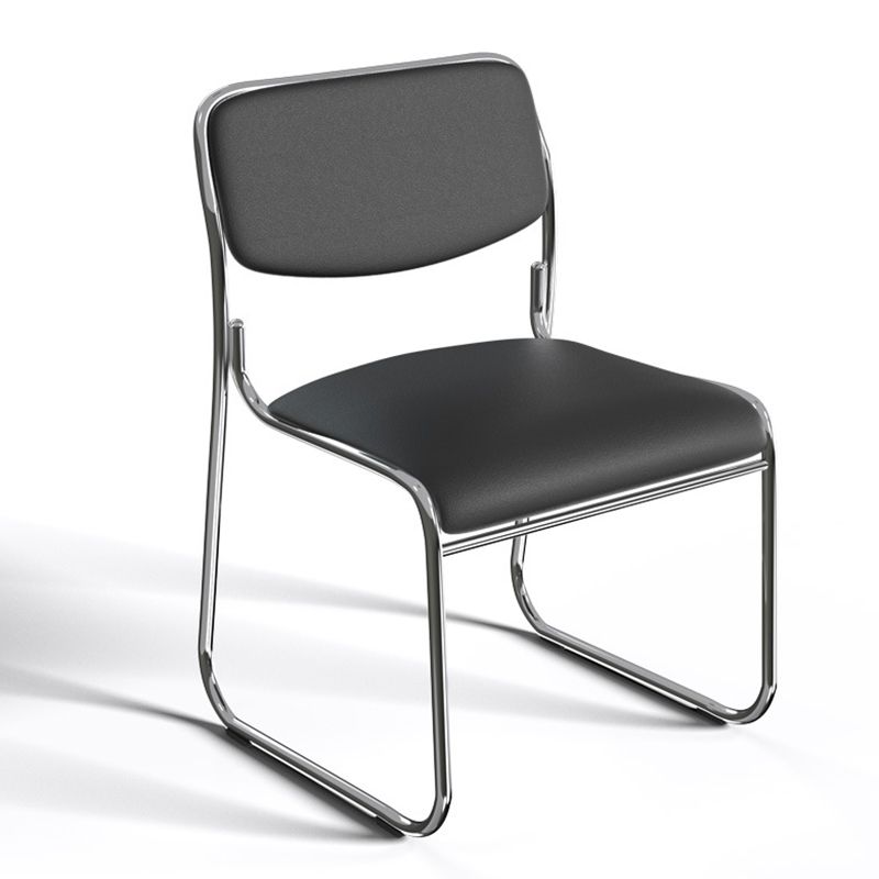 20" Wide Contemporary Desk Chair Black Armless Leather Office Chair Clearhalo 'furn' 'furn_office_chair' 'Furniture' 'Office Chairs' 'Office Furniture' 'office_chair' 1200x1200_794f6fc8-d649-48ee-8232-f8eecc49286a