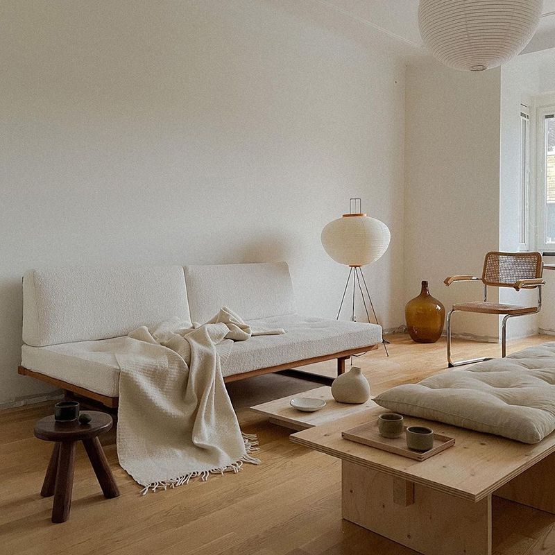 31,49 "Hochwäschesofa weißes armloses Sofa mit Kissen für Wohnzimmer