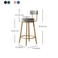 Glam Metal Upholstered Bar Stool Bristol Barstool with Iron Legs and Low Back Clearhalo 'Bar Furniture' 'Bar Stools' 'bar_stools' 'furn' 'furn_bar_stools' 'furniture_bar_stools' 'Kitchen & Dining Furniture' 'kitchen&dining_furn' 'kitchen' 'kitchen_furn' Furniture' 1200x1200_7953fdb3-390b-468b-a18c-0ea8a3aaa717