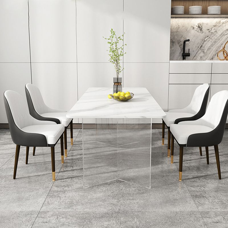 Stone Top Dining Table Contemporary Rectangle Dining Table with Double Pedestal Base Clearhalo ' dining_table' 'Dining Tables & Seating' 'Dining Tables' 'furn' 'furn_dining_table' 'Furniture' 'furniture_dining_table' 'Kitchen & Dining Furniture' 'kitchen&dining_furn' 'kitchen' 'kitchen_dining_table' 1200x1200_79549781-78d7-4c94-a773-826e539047fb