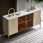 Sideboard in pietra da pranzo a buffet lucido glam con gambe