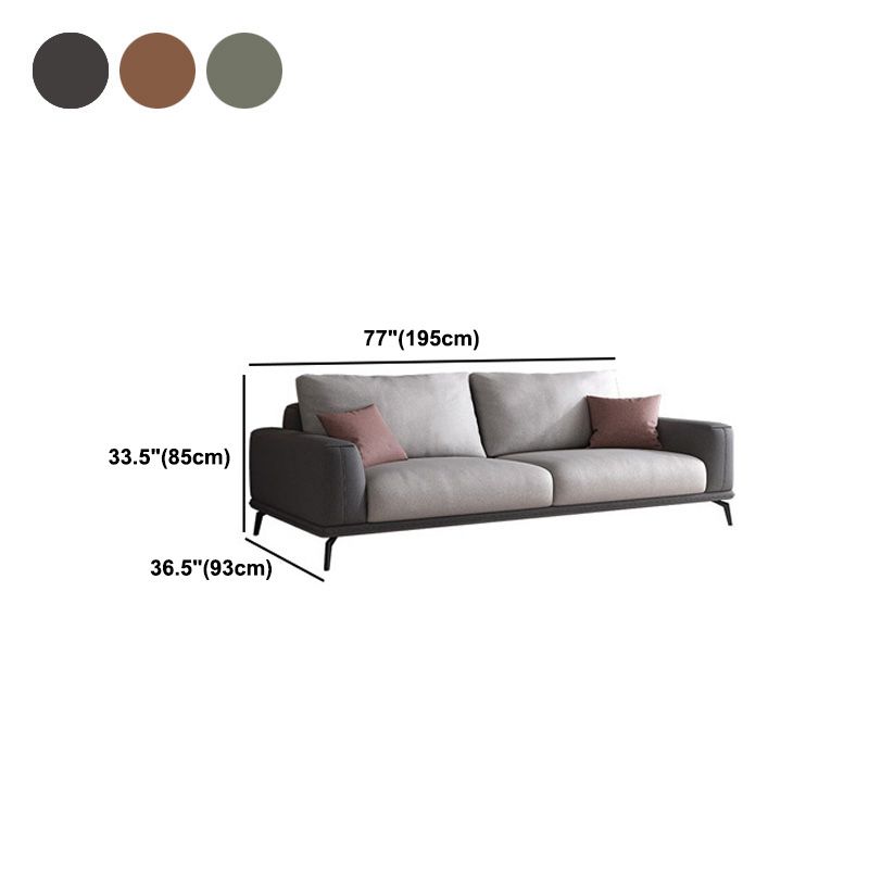 Sezionali posteriori del cuscino in pelle finto/divano con braccio quadrato per soggiorno