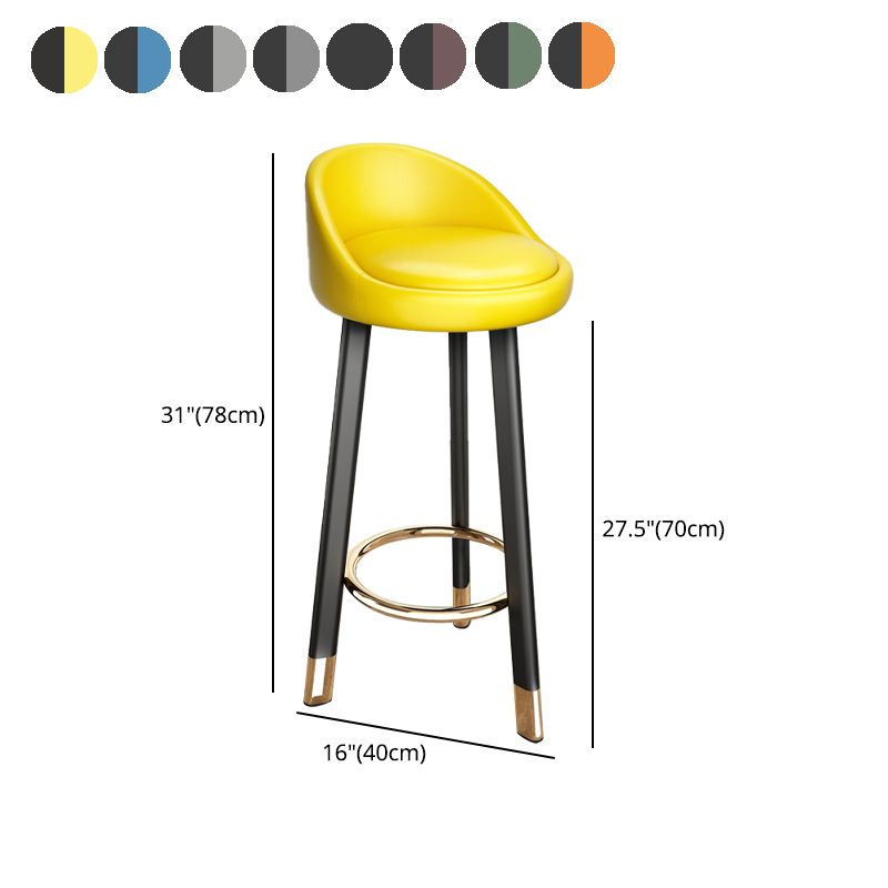 Modern Armless Backrest Counter Stool Steel Single Bar Stool with Cushion and Pedal Clearhalo 'Bar Furniture' 'Bar Stools' 'bar_stools' 'furn' 'furn_bar_stools' 'furniture_bar_stools' 'Kitchen & Dining Furniture' 'kitchen&dining_furn' 'kitchen' 'kitchen_furn' Furniture' 1200x1200_79551a7a-a680-4b0d-b935-d84f612c5c67