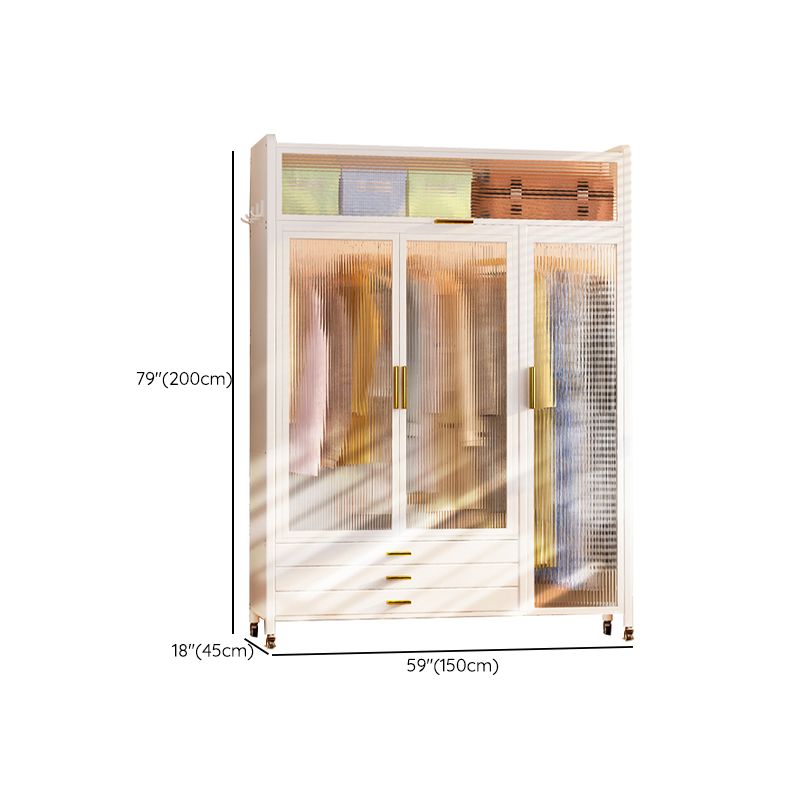 Contemporary Freestanding Wardrobe Home White Wardrobe Closet Clearhalo 'Armoires & Wardrobes' 'armoires_wardrobes' 'Bedroom Furniture' 'furn' 'furn_armoires_wardrobes' 'Furniture' 1200x1200_79565b10-b3aa-4cc9-80f1-77b417d9fb09