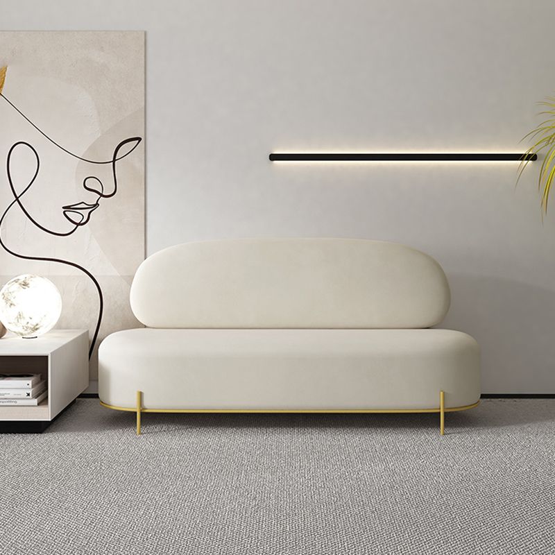 Hedendaags wit / oranje 31,5 "H Velvet armloze bank voor de woonkamer