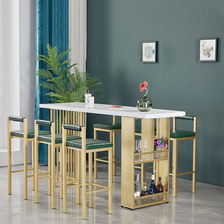 Tavolino da pranzo accento per bistrot di stoccaggio contemporaneo in legno e in metallo